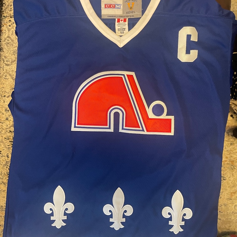 Joe Sakic Quebec Nordiques hockey jersey